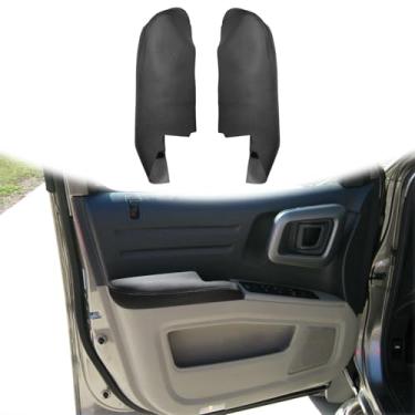 Imagem de QianBao 2 peças de substituição de capa de couro para apoio de braço da porta dianteira para Honda Ridgeline 2006-2014, painel de porta esquerda e direita DIY com ferramenta de instalação preto
