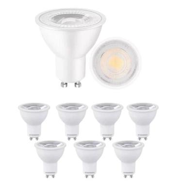 Imagem de 8 Lâmpada Led Dicroica Bivolt Gu10 7w Mr16 Branco Quente 24 - SAVE ENE