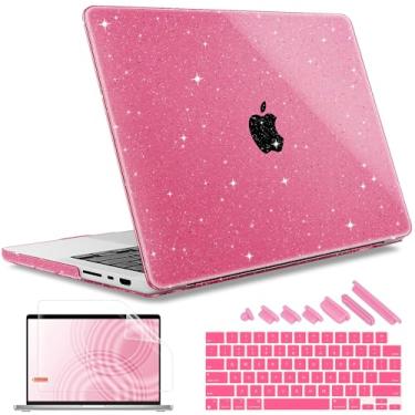 Imagem de May Chen Capa para M4 MacBook Pro 35.6 cm A3112 A3401 Max A3185, M3 A2918 A2992, M2 A2779 M1 A2442, 2024 2023 2022 2021, capa rígida de plástico com capa de teclado, Pêssego
