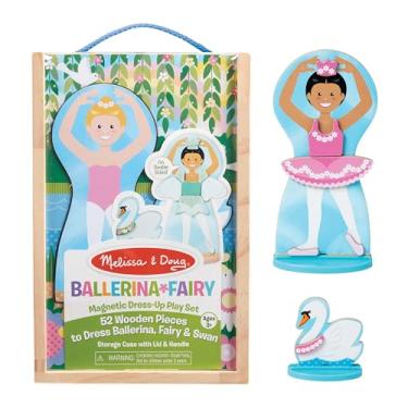 Imagem de Melissa & Doug Ballerina and Fairy Magnetic Dress-Up Double-Sided Wooden Doll and Swan Pretend Play Set (52 pcs)