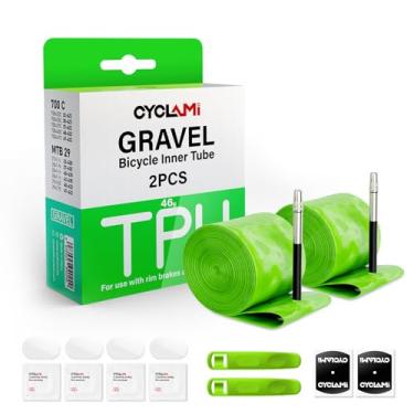 Imagem de CYCLAMI Pacote Com 2 Câmaras De Ar Tpu 700C X 32C-47C Gravel E 29'' Mtb Para Pneus Bicicleta Allroad Gravel, Maior Durabilidade, Câmara 45 Mm Comprimento Válvula Presta Leve