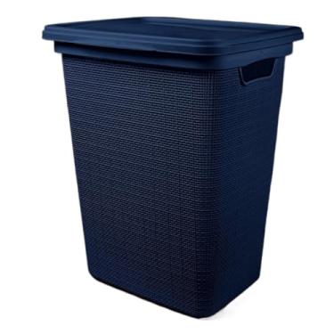 Imagem de Cesto Organizador de Roupa 45 Litros Grande Cesto de Plástico (Azul Marinho)