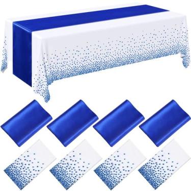 Imagem de Conjunto de toalhas de mesa Breling, pacote com 8 unidades, plástico a