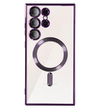 Imagem de Capa Magnética Compatível com Magsafe para o Samsung Galaxy S23 Ultra - Proteção Completa nas Lentes das Câmeras, Carregamento por Aproximação, Anti-impacto e Acabamento Premium Cor: Vinho