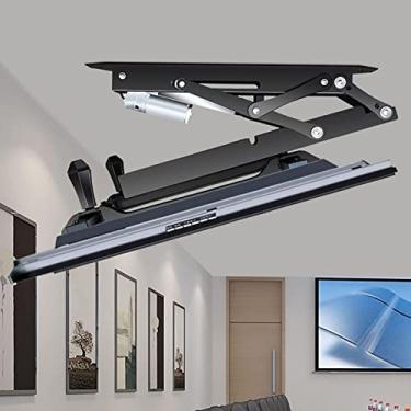 Imagem de CUTPOIY Suporte de TV de teto - Suporte de TV motorizado, elevador de TV suspenso oculto, flip down de 0-85°, serve para TVs motorizadas de 32 a 70 polegadas