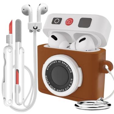 Imagem de Capa para Airpods 4 com alças magnéticas antiperda e kit de limpeza, protetor de câmera de silicone à prova de choque para AirPods 4ª geração, carregamento sem fio com acessórios para chaveiro