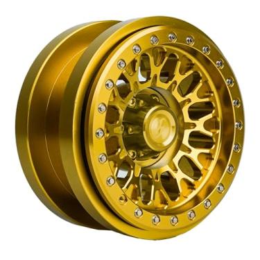 Imagem de BeaxTurbo Racing Upgrade Parts CNC 2.9''Aluminum Bead Lock Wheel for Axial SCX6 Trail Honcho 1/6 1pcs (Gold)
