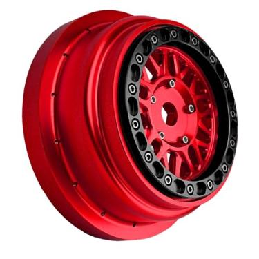 Imagem de BeaxTurbo Racing Upgrade Parts CNC Aluminum Bead Lock Wheel for Losi Super Baja Rey 2.0 1/6 1pcs red (red-Black)