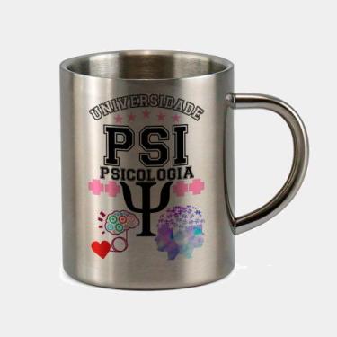 Imagem de Caneca de Inox Premium Prateada 400ml Universidade Psicologia - Criati