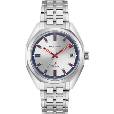 Imagem de Bulova Relógio masculino analógico Quarz com pulseira de aço inoxidável 96K112, prata, Prata, Moderno