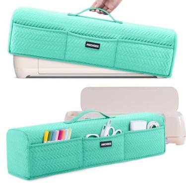 Imagem de AMOIGEE Capa contra poeira elástica e lavável para Cricut Maker 4, Cricut Explore 4, Cricut Explore Air 2, Cricut Maker 3 – Capa de máquina cortada com bolsos para acessórios, suprimentos e