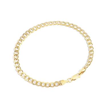 Imagem de Jewelry Atelier Coleção de pulseiras de corrente preenchida com ouro amarelo maciço 14K Miami cubana elos para mulheres e homens com diferentes tamanhos (4,5 mm, 5,5 mm), One Size, Metal, Sem pedras