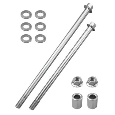 Imagem de Vaticas Eixo traseiro de 12 mm 270 mm e parafuso de porca do eixo da roda dianteira de 225 mm adequado para Coleman CT100U Mini Bike 97cc 100cc 2.5 3.0HP Powersports, kit de rolamento de roda traseira