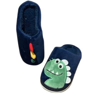 Imagem de Pantufa Infantil menino Chinelo Quentinha Sola Emborrachada (Azul, BR, Criança de 4 a 8 anos, Numérico, M, 32)