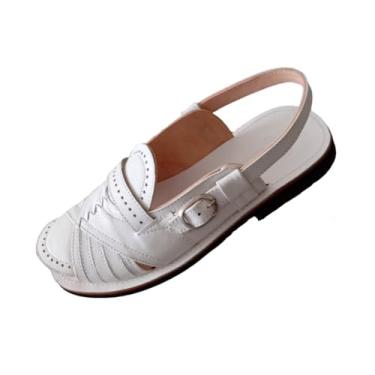 Imagem de Sandália Xô Boi Sertaneja Branca - Couro Legítimo
