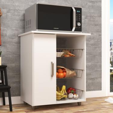 Imagem de Fruteira 1 Porta 3 Cestas Móveis Sul Branco