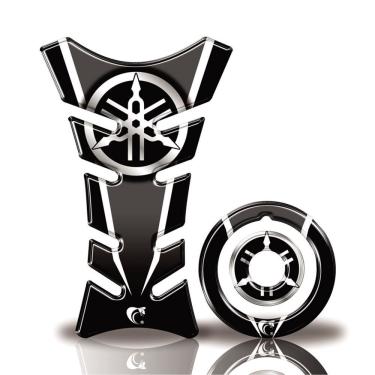 Imagem de Kit Protetor Tanque Adesivo Moto Yamaha Factor + 2016 Preto Preto