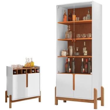 Imagem de Barzinho 2 Portas 50522 E Cristaleira Para Sala 50519 Branco Cedro Dcasa Branco Cedro