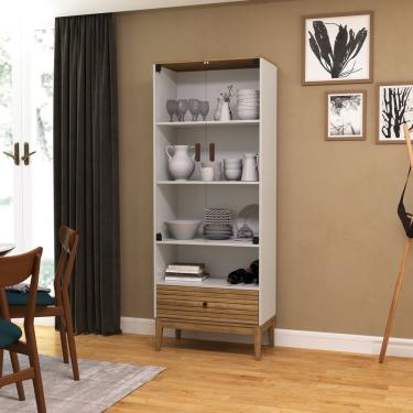 Imagem de Cristaleira 2 Portas 1 Gaveta Mel-off White