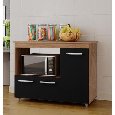 Imagem de Balcão Multiuso Liza 114m 3 portas com Nicho Para Forno/Microondas - S