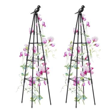 Imagem de SAKOTE Treliça De Jardim, 47" Para Plantas Em Vasos, Flores, Vegetais E Trepadeiras, Torre Gaiola Tomate, Obelisco Suporte Trepadeiras Áreas Externas Internas - Pacote Com 2