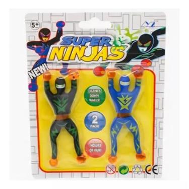 Imagem de Kit 2 Ninjas de Parede, Bonecos Grudantes com Ventosas, Brinquedo Infantil para Decoração e Diversão