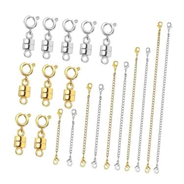 Imagem de oshhni Colar Fecho e Fechos para Mulheres Meninas Suprimentos Pingente Tornozeleira Extensor Conversor Colar Corrente Extensores Liga Fivela, Ouro Prata