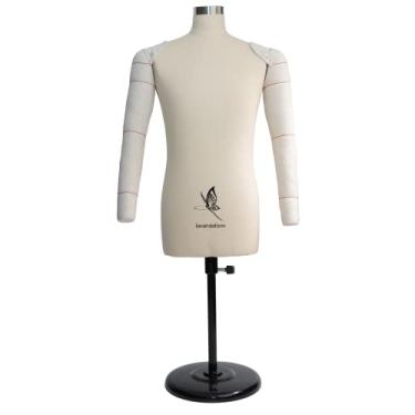 Imagem de lavandeform Manequim De Meia Escala Masculino (Não É Tamanho Adulto, Costureira Totalmente Fixável, Profissional Personalizado Para Homens, Costura 1/2 (Terno Braço, Bege)