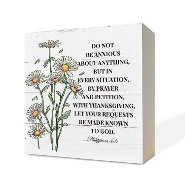 Imagem de Razpah Placa Cristã, Decoração Com Escrituras, Mesa De Madeira Placa, Placas Independentes, Arte Mesa, Inspiradora Para Quarto, Presentes Motivacionais, Não Se Preocupe Nada
