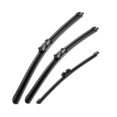 Imagem de Kit com 3 Palhetas Limpador para-brisa Dianteiras e Traseira para,Palheta do Limpador de Para-brisa Premium para Todas as Estações para Volvo V40 2012-2019,Borracha Natural Top Lock