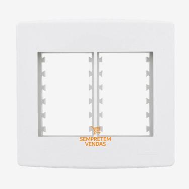Imagem de Placa Branca 4x4 Para 6 Módulos Tomada e Interruptor