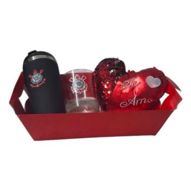Imagem de Kit Cesta Copos Térmico E Whiskey Do Corinthians Namorados - Brasfoot