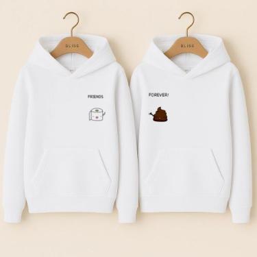 Imagem de Moletom Canguru Friends Forever Entre Rolos e Risos Meme Engraçado Ami