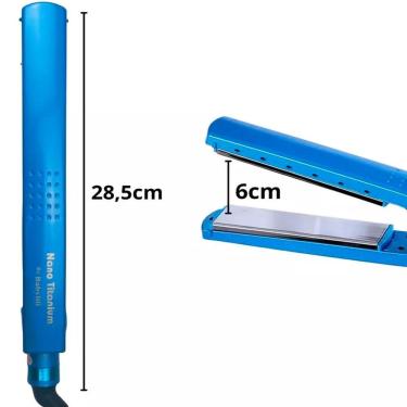 Imagem de Chapinha Nano Titanium Azul 220V Profissional Cerâmica