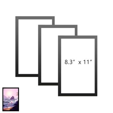 Imagem de UtySty Pacote com 3 suportes magnéticos para placas, 21 x 28 cm, autoadesivo, transparente, para exibição de imagens, porta-retratos A4, para impressão, papel, escritório, casa, loja, restaurante