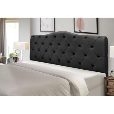 Imagem de Baú Estofado Casal: Madeira e Veludo para Seu Quarto (Preto)