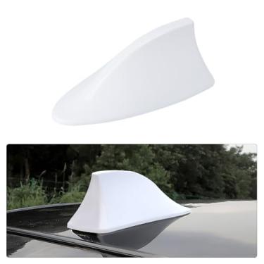 Imagem de Wogomz Capa de antena Shark Fin para carro, antenas de teto de teto automático, base de sinal de rádio AM/FM com fita adesiva, antena decorativa montada na parte superior, acessórios universais para