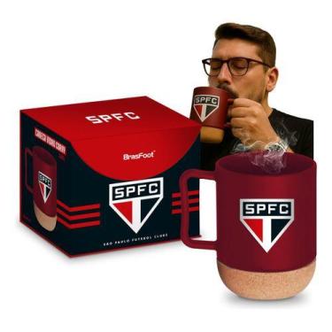 Imagem de Caneca De Vidro Cork Com Base De Rolha São Paulo 350ml - brasfoot, Ver