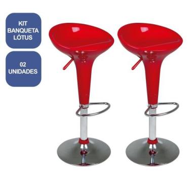 Imagem de Kit 2 Banquetas Lótus Vermelha - MOR
