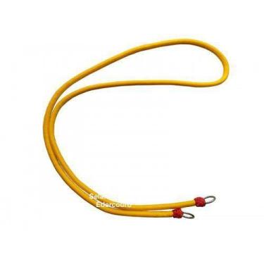 Imagem de redea seda para cavalo amarela de cavalgada reforçada com ponteiras en