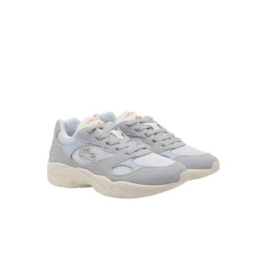 Imagem de Lacoste Tênis infantil unissex infantil vintage, Cinza e branco, 13 Little Kid