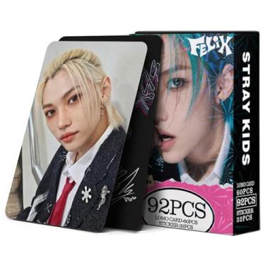 Imagem de KPOPBP Stray Kids Photocards 60 PCS SKZ Rock Star Álbum Cartões de Fotos com 32 PCS Adesivos KPOP Gift Lomo Cards Merch para Meninos e Meninas SKZ (Felix)