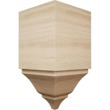 Imagem de 9,5 cm L x 9,5 cm P x 19,5 cm A Americraft sólido grau de mancha de madeira maciça bloco de moldagem universal dentro da coroa para perfis de até 10 cm A x 8 cm, carvalho branco