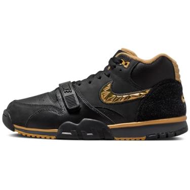 Imagem de Nike Tênis masculino Air Trainer 2.5 cm College Football Playoff (FJ6196-001, preto/antracite/ouro metálico/folha dourada) tamanho 40, Preto/antracite/ouro metálico/folha dourada, 39
