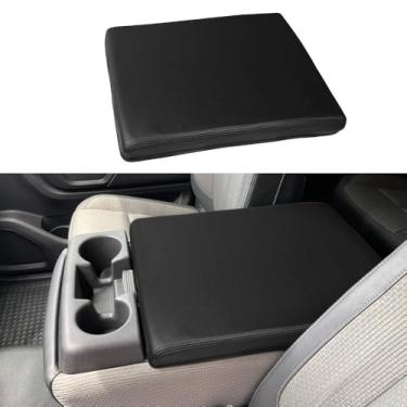 Imagem de DEYTOP Capa de console central para Nissan Titan 2004-2024 acessórios capa de apoio de braço para acessórios Nissan Titan protetor de apoio de braço de couro anti-arranhões (preto com pontos pretos)