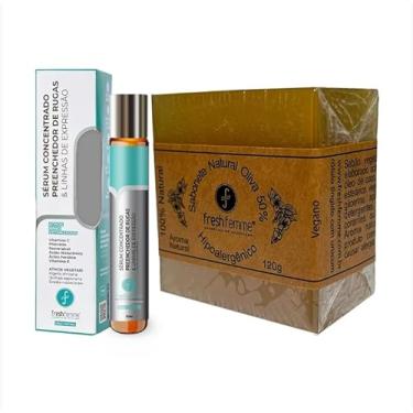 Imagem de FreshFemme Kit Facial, Sérum Concentrado com Vitamina C + Sabonete Natural de Oliva Hipoalergênico, Tratamento Completo para Pele