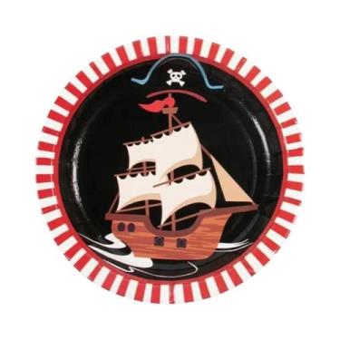 Imagem de Conjunto de Talheres Descartáveis com Tema Pirata - Pratos, Copos, Cha