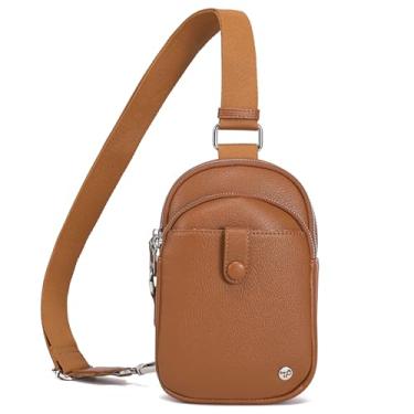 Imagem de INICAT Pequenas bolsas transversais femininas de couro vegano para celular pochete para mulheres e homens, Marrom antifurto, Small, Mochilas Sling