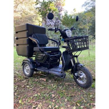 Imagem de Triciclo Elétrico Cargo 590W Dois Assentos Cadeiras Alarme e Marcha a Ré Zub