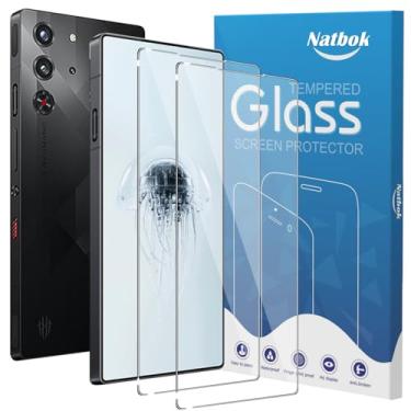 Imagem de Natbok Pacote com 2 protetores de tela compatíveis com Red Magic 10 Pro/10 Air/10 Pro+/10S Pro/10S Pro+, película de vidro temperado 9H, HD transparente resistente a arranhões, sem bolhas para
